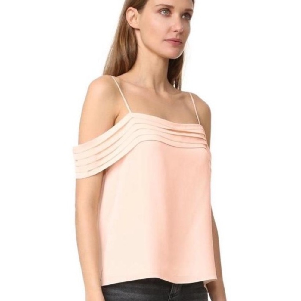 Alexander Wang T size 2/ XS Peach off shoulder top all silk